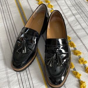 Franco Sarto patented leather loafers